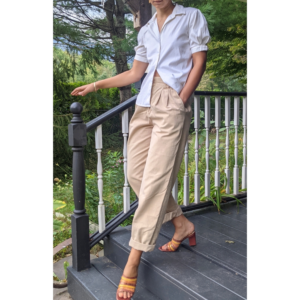 Theory White Button Down Blouse